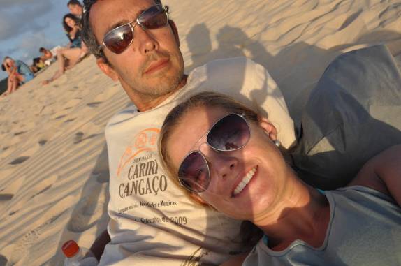 Autofoto assistindo ao pôr-do-dol em Jericoacoara - CE